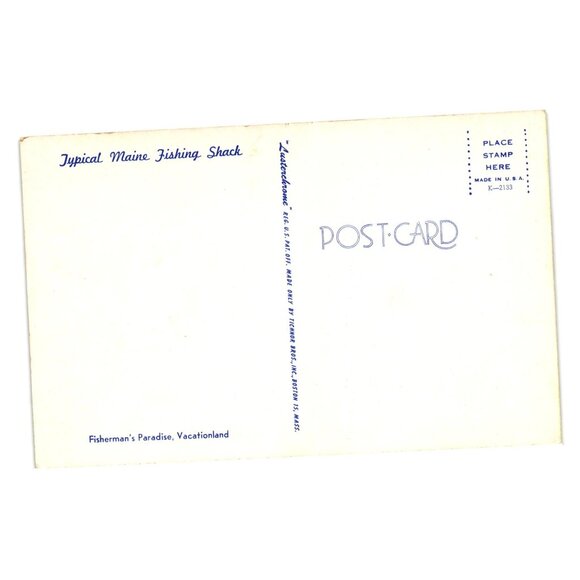 Typical Maine Fishing Shack Vintage Postcard Tichnor Fishermans Paradise USA - Picture 2 of 2